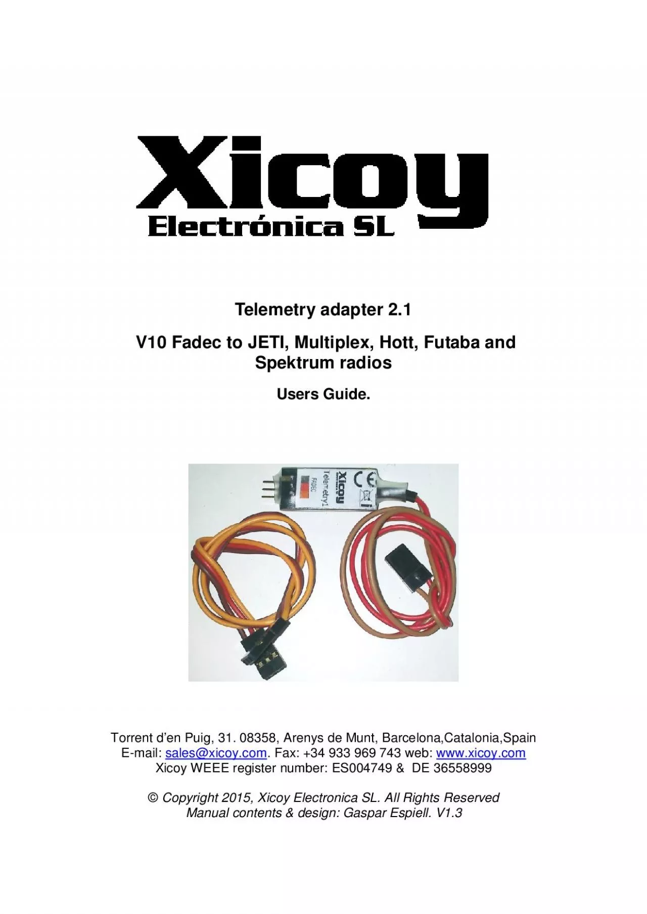 PDF-Telemetry adapter 2.1 V10 Fadec to JETI, Multiplex, Hott, Futaba and