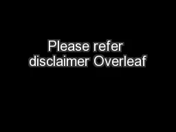 Please refer disclaimer Overleaf