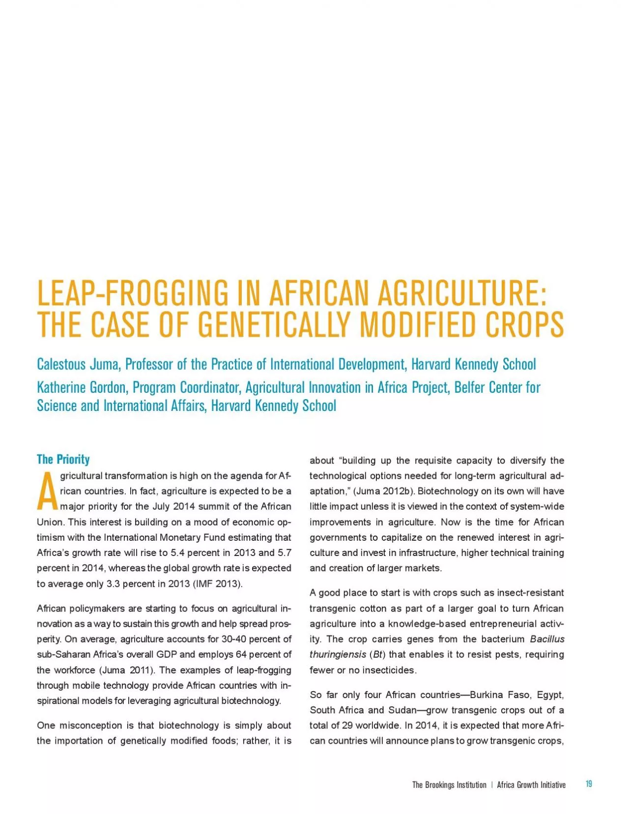 PDF-LEAP-FROGGING IN AFRICAN AGRICULTURE: