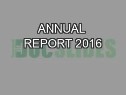 ANNUAL REPORT 2016