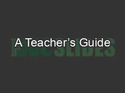 A Teacher’s Guide