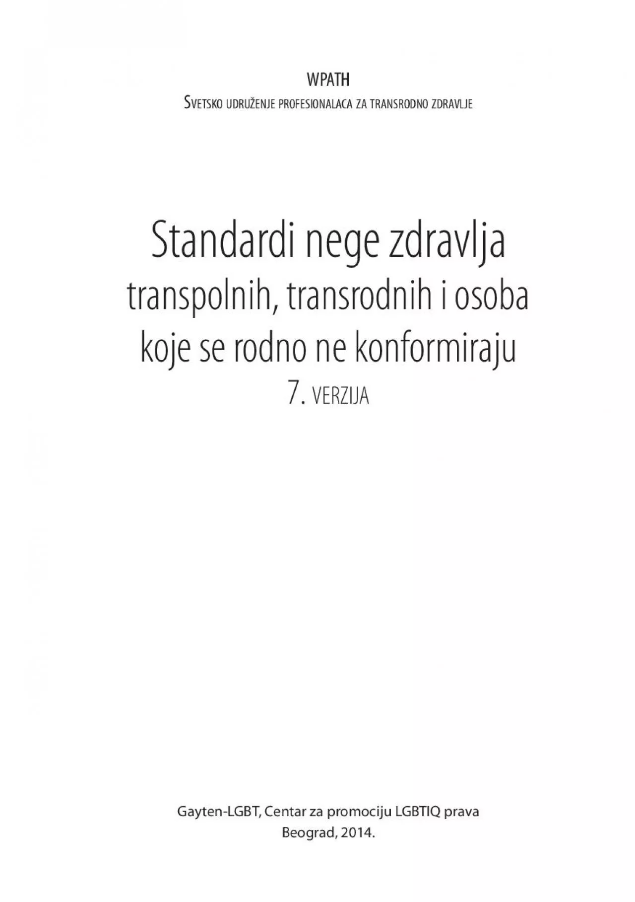 PDF-Standardi nege zdravljatranspolnih, transrodnih i osobakoje se rodno n