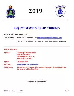 REQUEST SERVICES OF YIPI STUDENTS