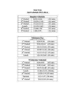 Bell Schedule 2013