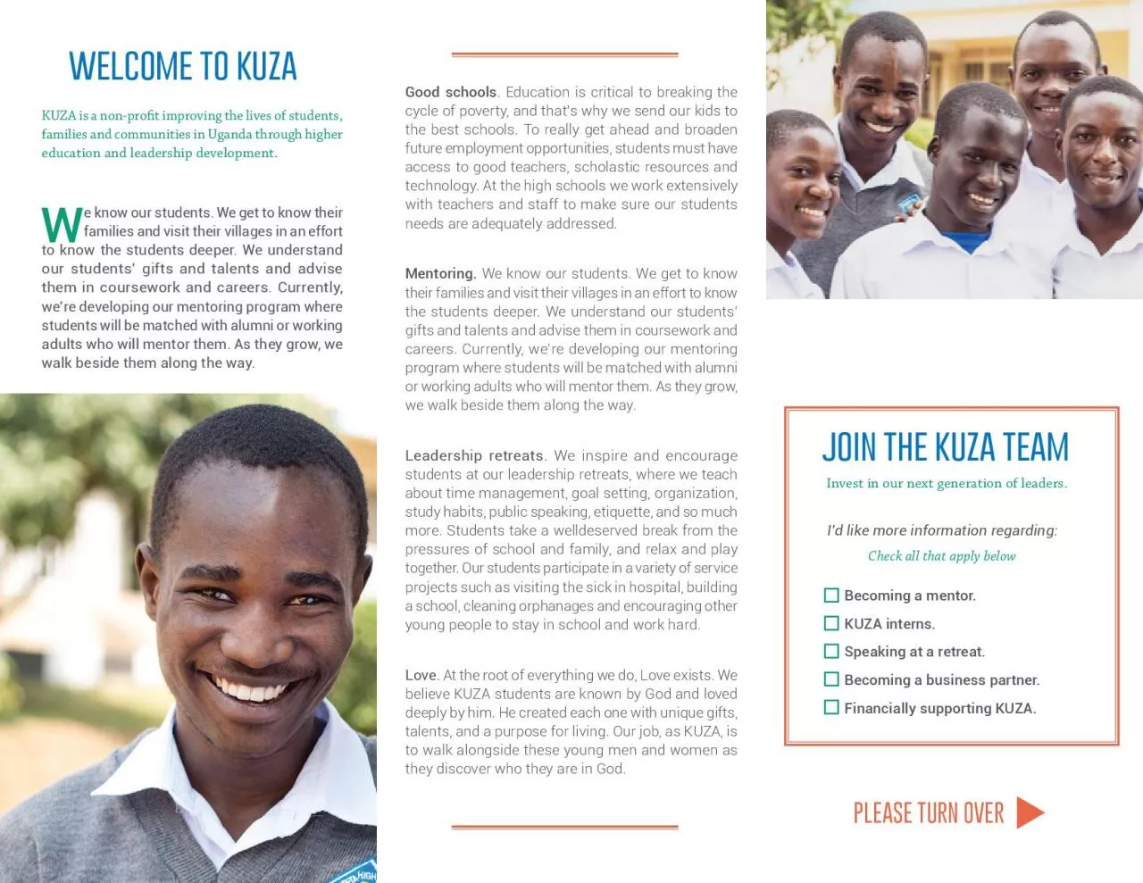 PDF-KUZA is a non-prot improving the lives of students,