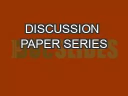 DISCUSSION PAPER SERIES