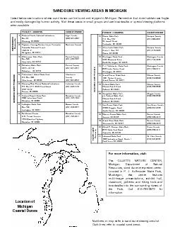 SAND DUNE VIEWING AREAS IN MICHIGAN  Listed below are locations where