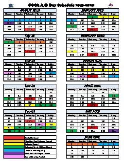 GOCA A/B Day Schedule 2019-2020
