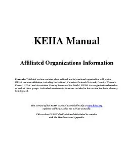 This brief section contains KEHA maintain affiliation, including the N