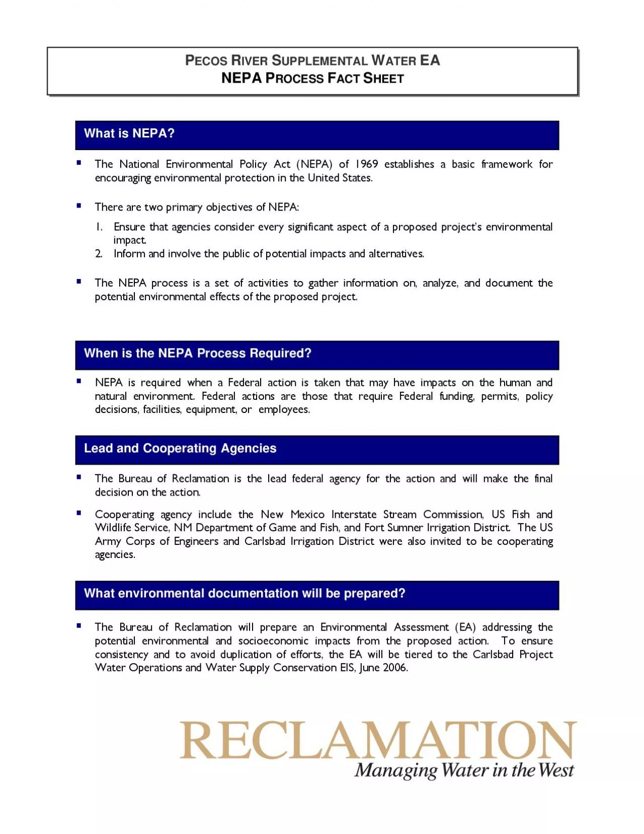 PDF-The National Environmental Policy Act (NEPA) of 1969 establishes a bas