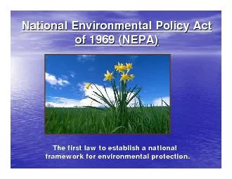 National Environmental Policy ActNational Environmental Policy Act