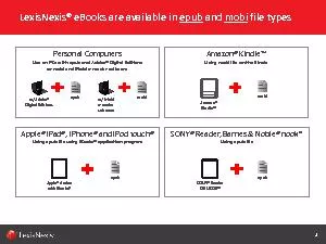 LexisNexis® eBooks are available in epuband mobifile types