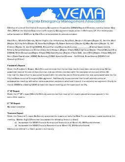 Meeting minutes of the Virginia Emergency Management Association (VEMA