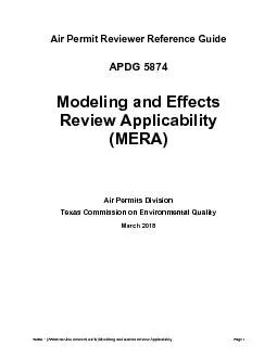 ��TCEQ – (APGG D874vD, Revised 0) Modeling and Effects