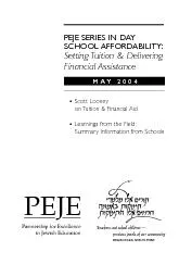 PEJE SERIES IN DAYSCHOOL AFFORDABILITY: