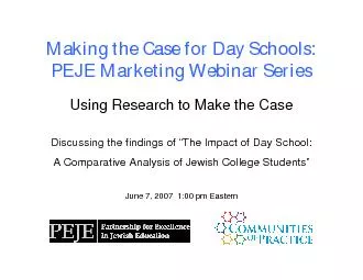 Making the Case for Day Schools: