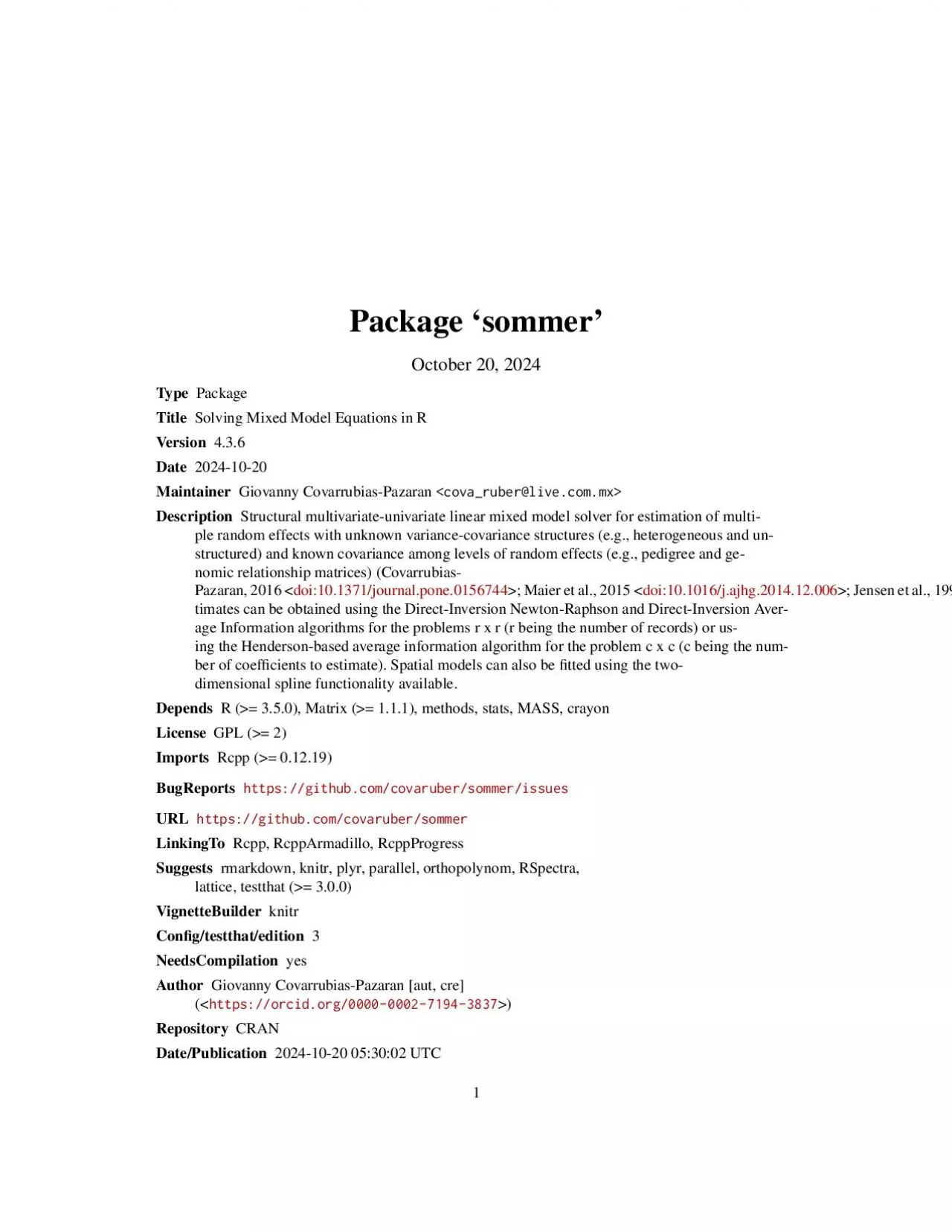 PDF-Package`sommer'September30,2020TypePackageTitleSolvingMixedModelEquati