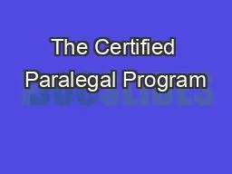 The Certified Paralegal Program