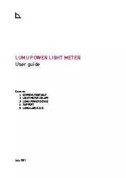 LUMU POWER LIGHT METER User guide        Contents 1.!