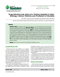 443Drug Induced Liver Injury at a Tertiary Hospital in India.
