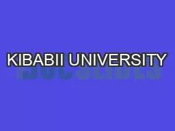 KIBABII UNIVERSITY