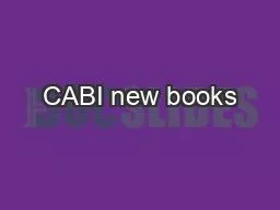 CABI new books