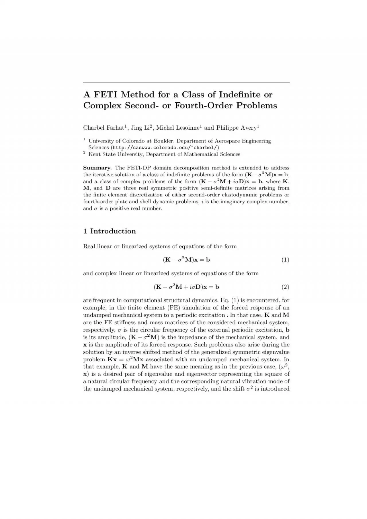 PDF-AFETIMethodforaClassofInde niteorComplexSecond-orFourth-OrderProblemsC