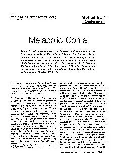 Referto:Metaboliccoma-MedicalStaffConference,UniversityofCalifornia,Sa