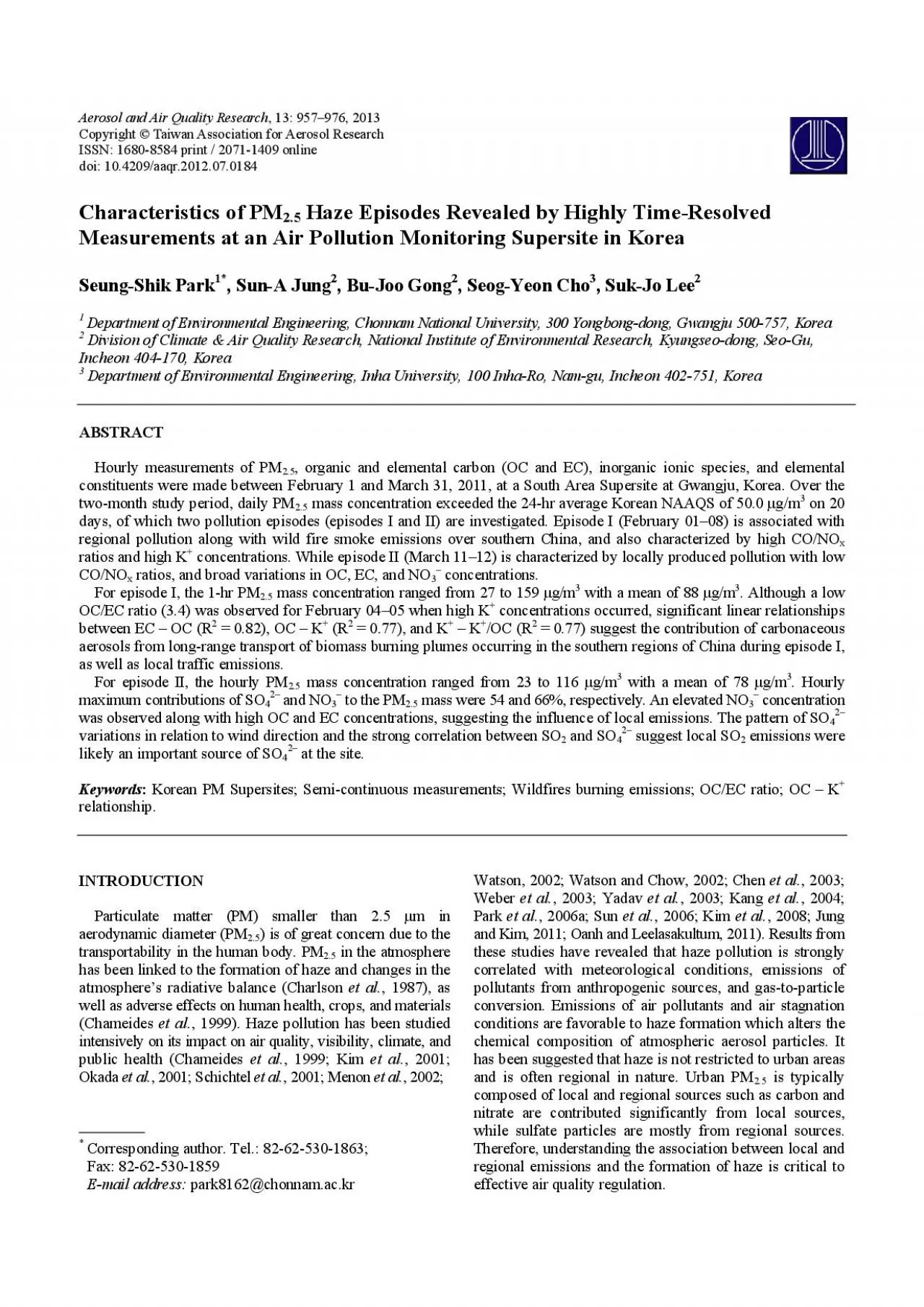 PDF-Aerosol and Air Quality Research, 13: 957