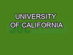 UNIVERSITY OF CALIFORNIA