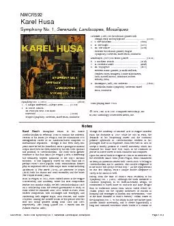 NWCR592  - Karel Husa: Symphony No. 1, Mosa