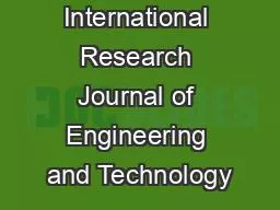 International Research Journal of Engineering and Technology