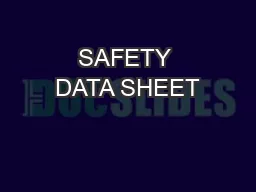 SAFETY DATA SHEET