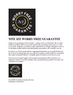 NITE IZE WORRY FREE GUARANTEE