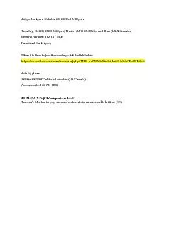 Judge Jernigan October 20, 2020 at 2:30 p.m.Tuesday, Oct 20, 2020 2:30