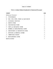 TABLE OF CONTENTS NOAA Aviation Medical Standa rds for