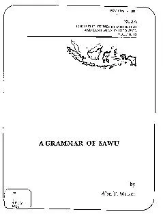 A Grammar of Sawu