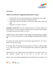 Press Release IndiaFirst Life embarks on aggressive gr