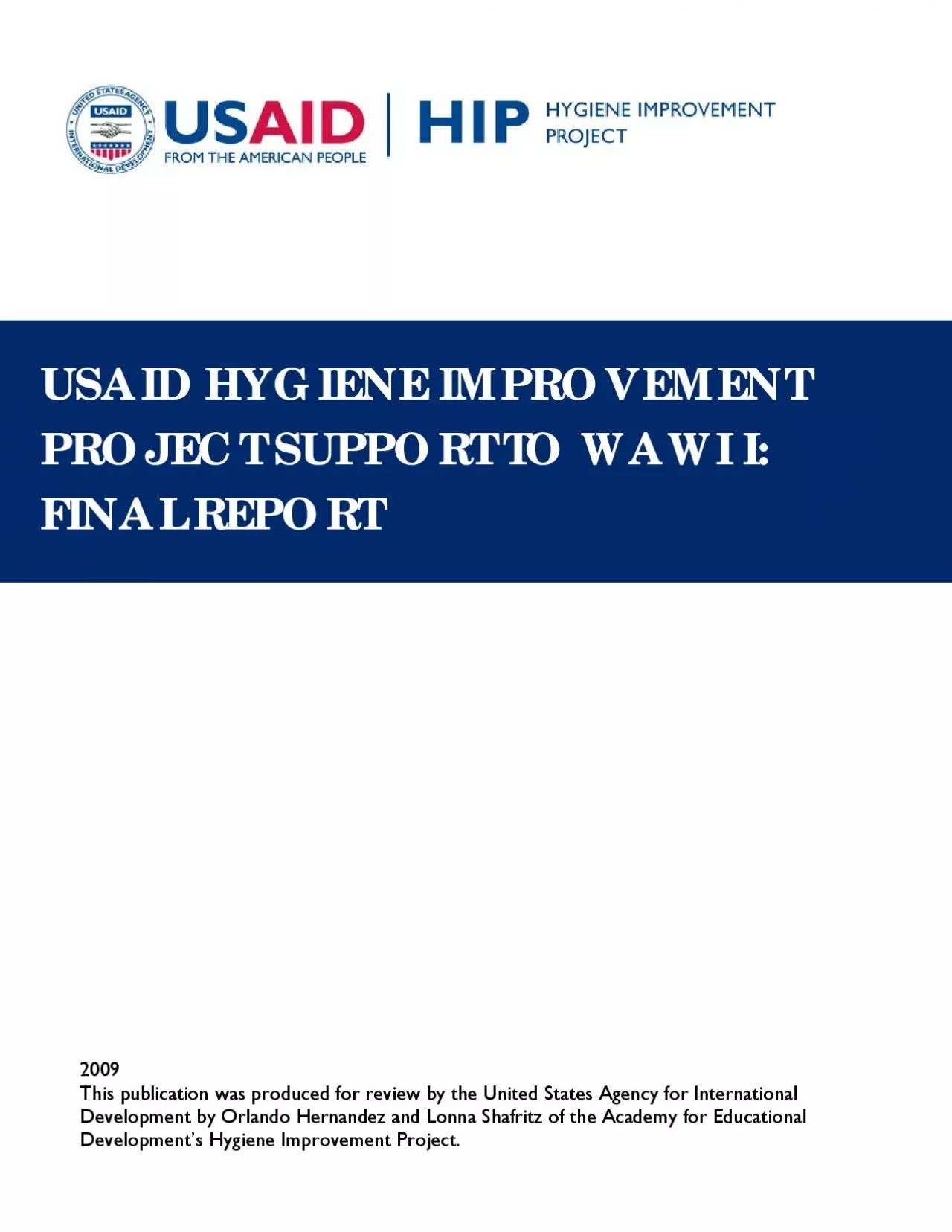 PDF-USAID/HIP Support to WAWI I