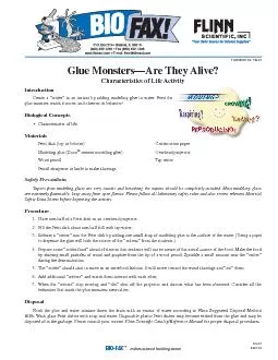 . . .makes science teaching easier.Publication No. 10227Glue Monsters