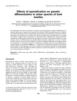 EffectsofspecializationongeneticdifferentiationinsisterspeciesofbarkSC