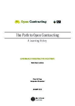 The Path to Open Contracting
