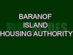 BARANOF ISLAND HOUSING AUTHORITY