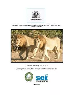 6.0 IMPLEMENTATION OF THE LION CONSERVATION STRATEGY ................