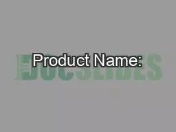 Product Name: