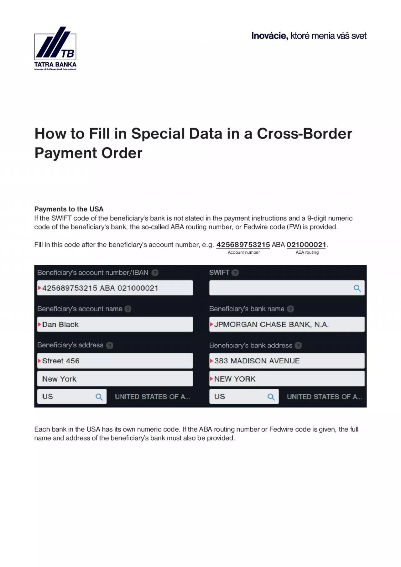 PDF-How to Fill in Special Data in a Cross-Border Payment OrderPayments to