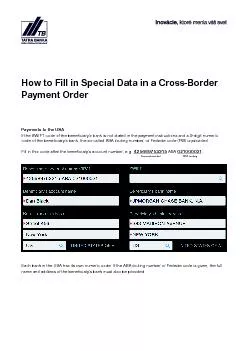 How to Fill in Special Data in a Cross-Border Payment OrderPayments to