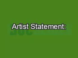 Artist Statement: