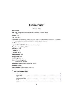 Package`cate'June23,2020TypePackageTitleHighDimensionalFactorAnalysisa