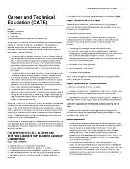 Career and Technical Education (CATE)